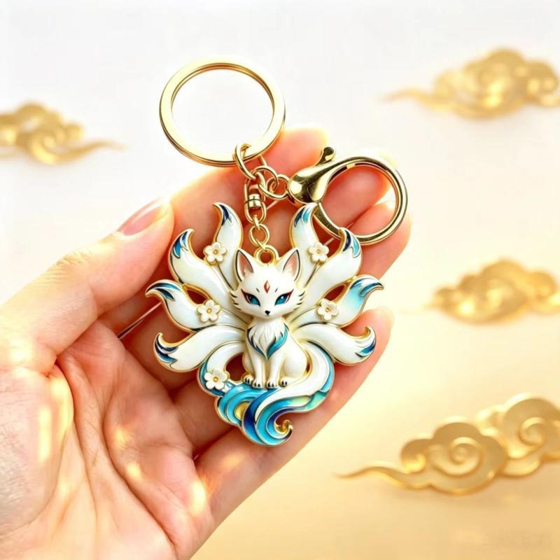 Enamel Luxury Keychain High-End Metal Pendant Bag Charm Blessing Charm