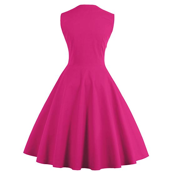 Spring and Autumn Fashion Women's Dress with A Large Swing, Retro Red Polka Dot Mid Length Skirt, Casual Sleeveless Dress