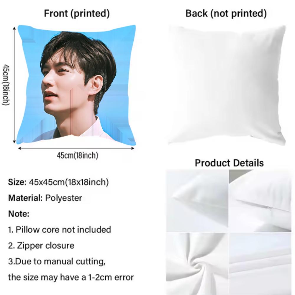 korean Lee MinHo Cushion Cover Reversible Plush Pillow Cover – For car, sofa, bedroom, perfect as a gift.
