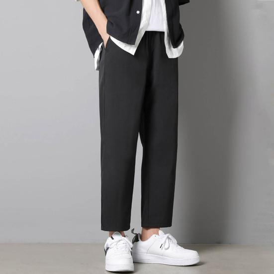 Pánské kalhoty Elastický pas Streetwear Proti žmolkování Tenký styl Rovné nohavice Ležérní Kalhoty Oblíbené Všestranný 3D střih