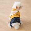 Kleiner Hunde-Jumpsuit Gelb Gestreiftes Jeans-Set Für Teddy Malediven Bichon Frise Katze Niedliches Rucksack-Design Haustierbekleidung Haustierbedarf