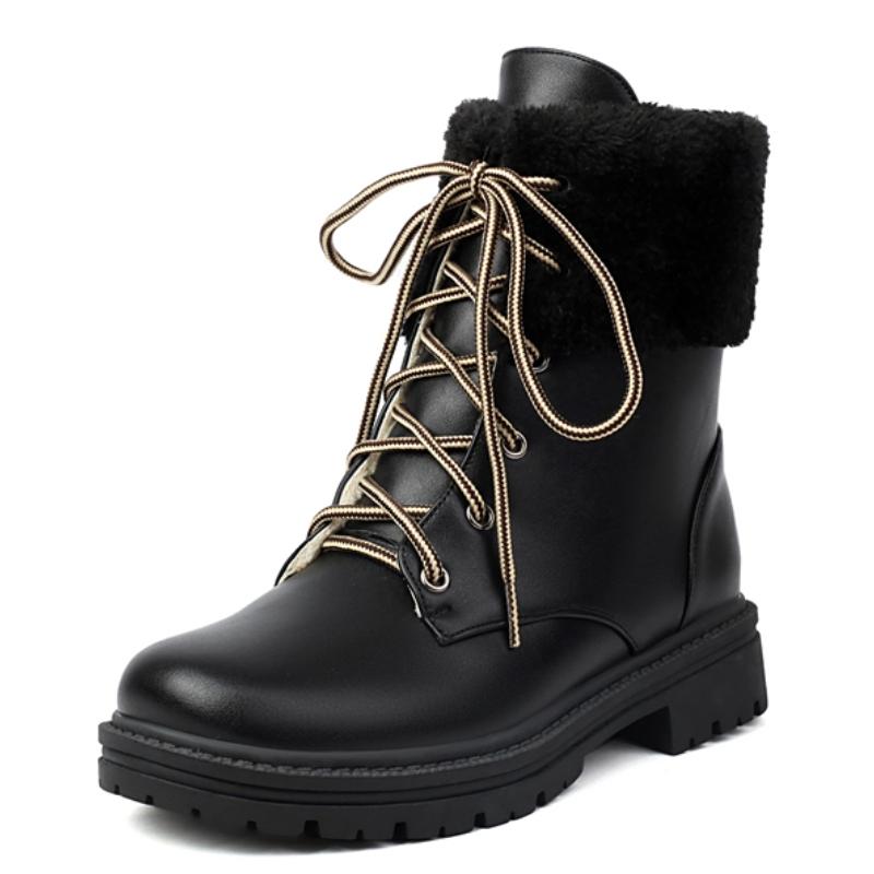 

Женские зимние ботильоны, ботинки для снега, обувь зима 2024, черные, белые, мотоботы, низкий каблук, обувь, женские, водонепроницаемые, большой размер 37 чёрный