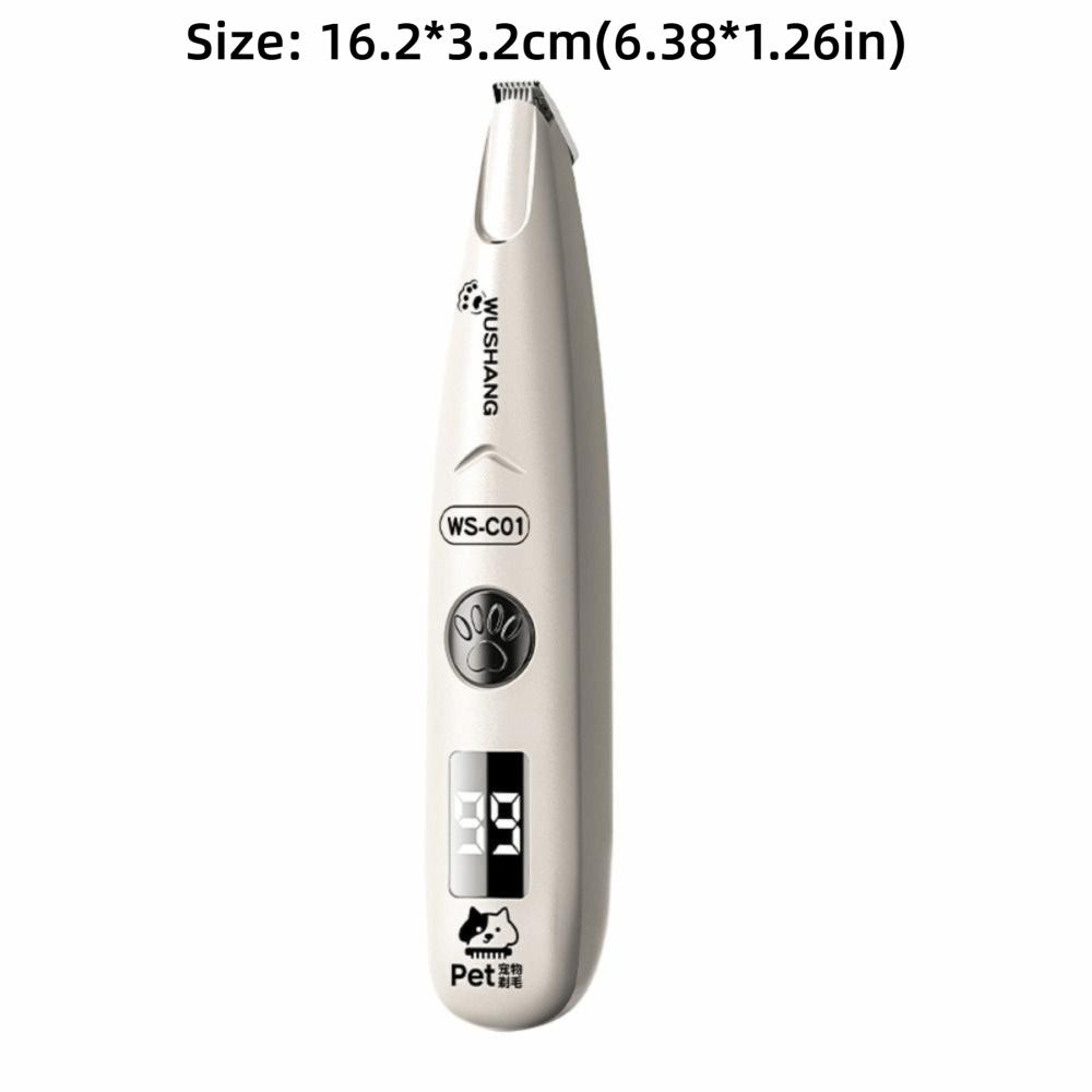 Cordless Pet Dog Electric Groomer Trimmer with LED Light USB Rechargeable Pet Foot Hair Trimmer Low Noise Portable