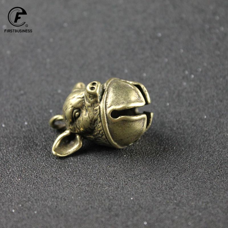 1Pcs Brass Copper Cute Little Pig Good Luck Tinkle Bell Charm for Bracelet & Anklet Jewelry Accessory Making & Pendant for Pet