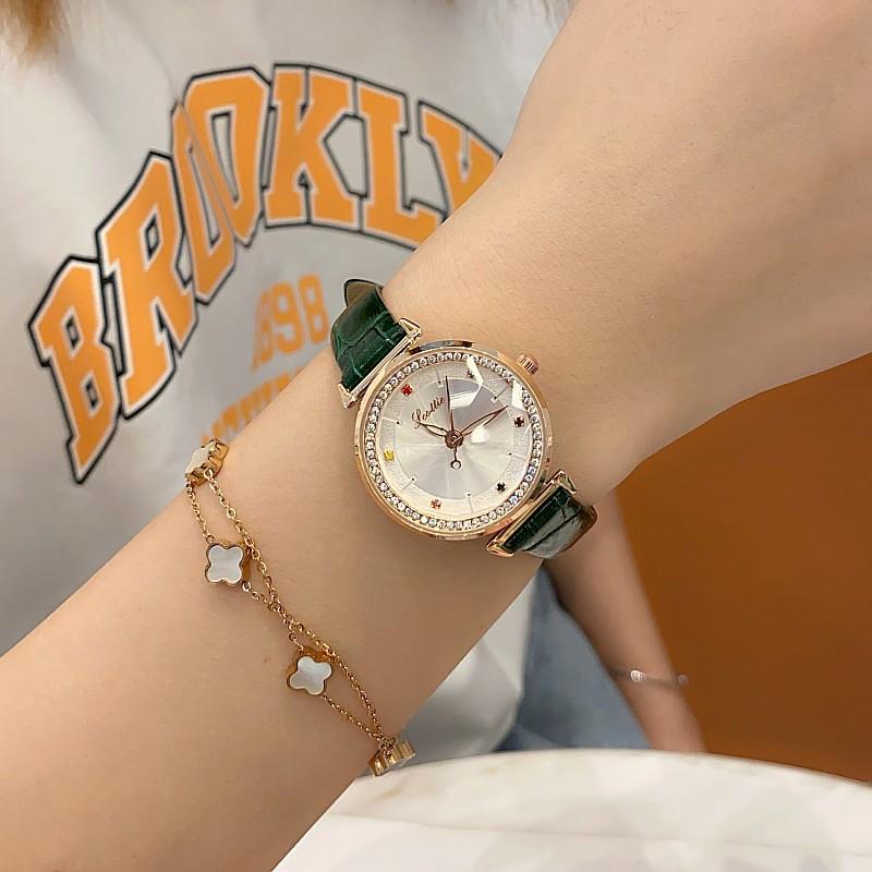 Fashion Red Belt Ladies Watch Women'S Wind Diamond Trend Personalized Girls Watch