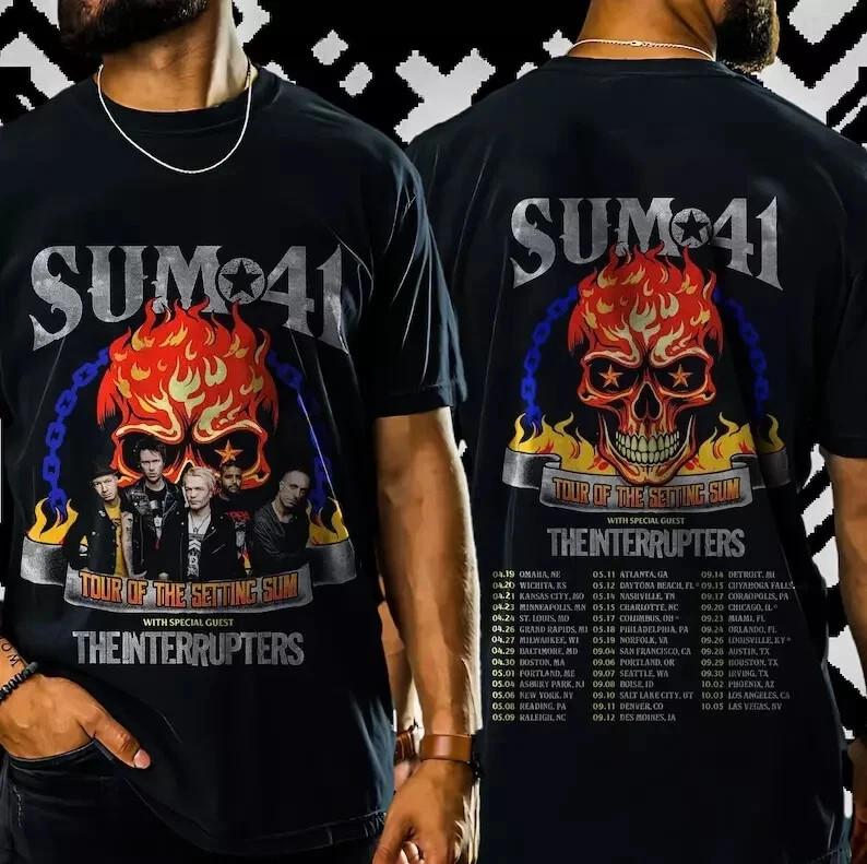 Sum 41 Американский тур 2025, Тур The Setting Sum Футболка AN52218 Унисекс Футболка L