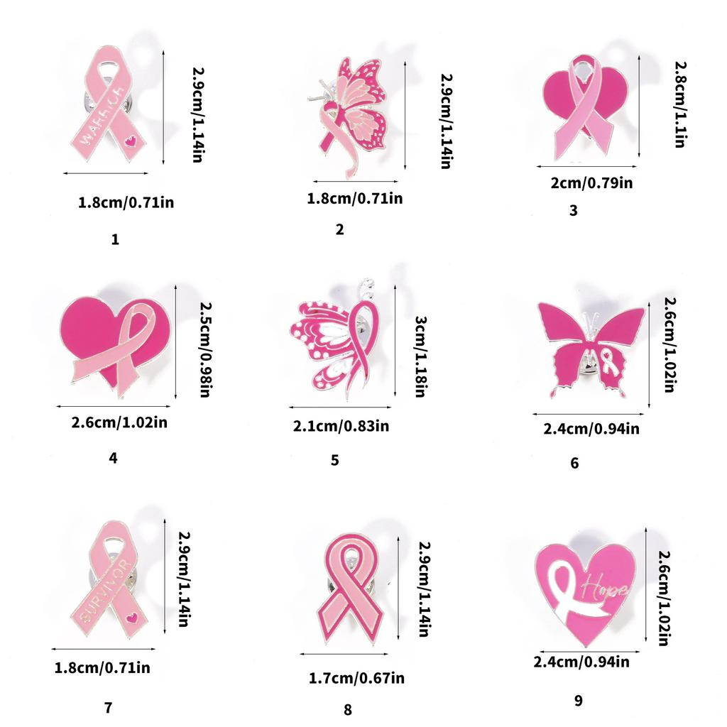 Elegant Breast Cancers Awareness Ribbon Brooch Sweater Lapel Pin for Women and Girls Clothes Decoration Accessories
