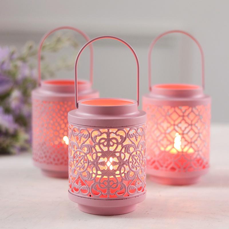 High Quality Moroccan Metal Hollow Candle Holder Lantern Hanging Candle Lantern Living Room Home Decoration Wedding Accessories