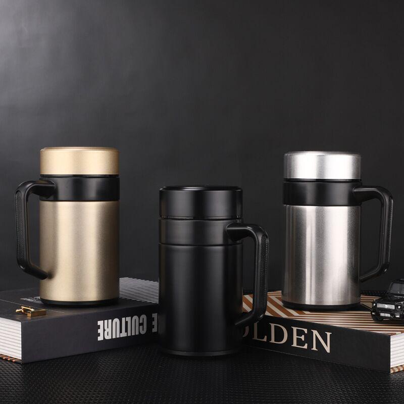 304 Stainless Steel Double-Layer Thermal Tea Cup with Infuser, Free Logo Engraving