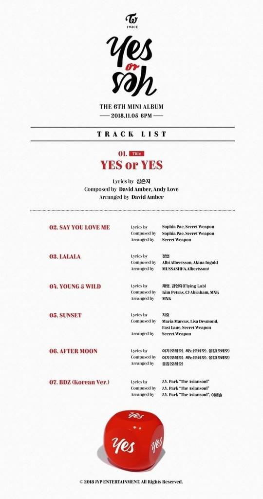 TWICE YES or YES 6th Mini Album with Tracking Twc (A Version)