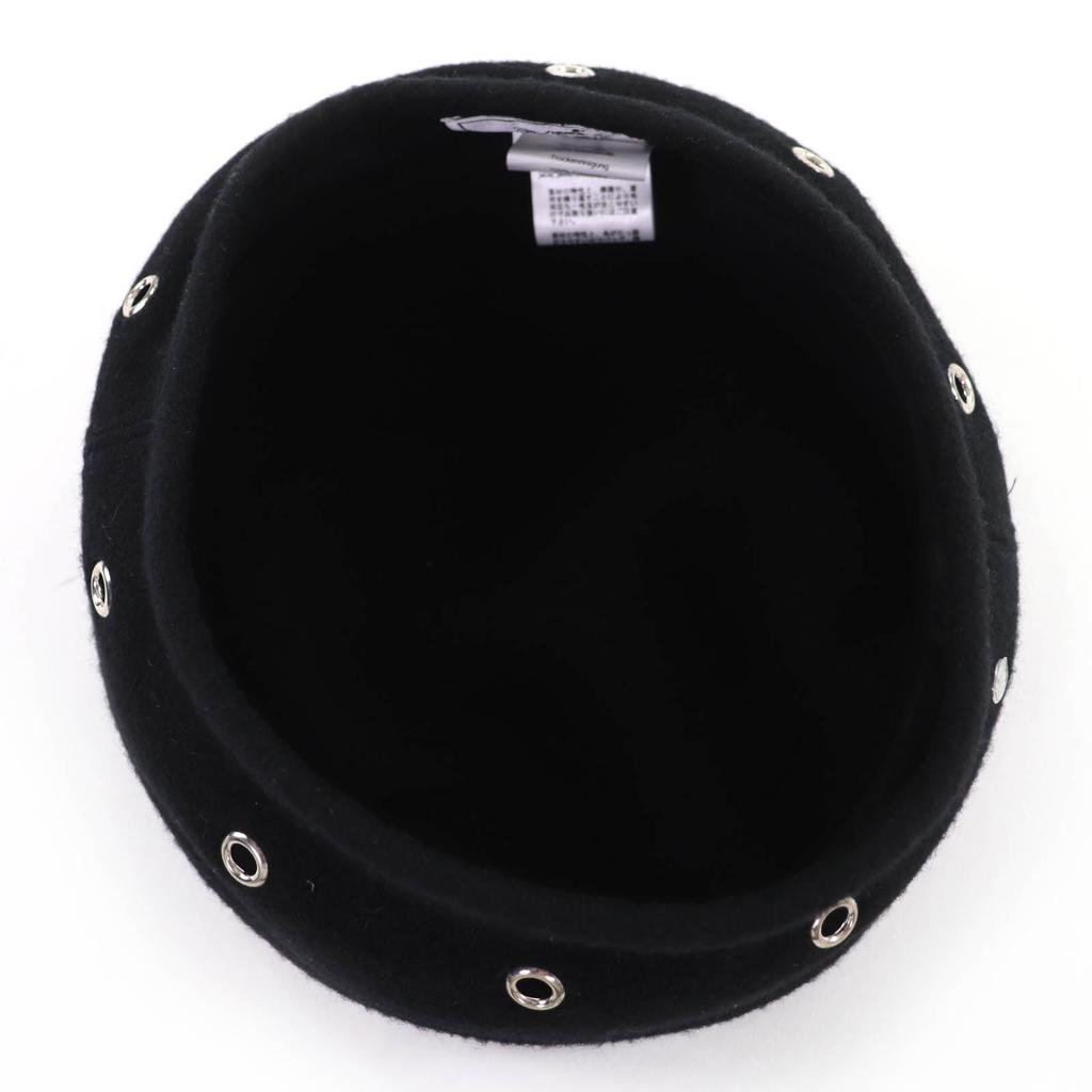 Great HERMES beret Saint Honoré Serie Metal black cashmere Women 57 Used