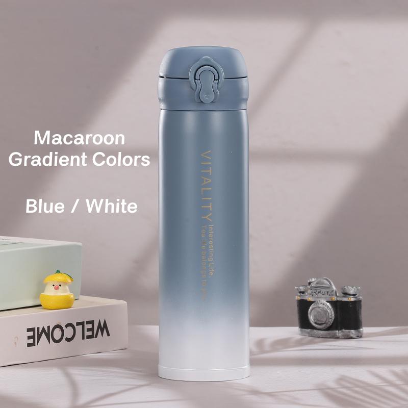 Gradient Color Portable Vacuum Water Bottle Office Stainless Steel Insulated Coffee Mug Insulated Mugs