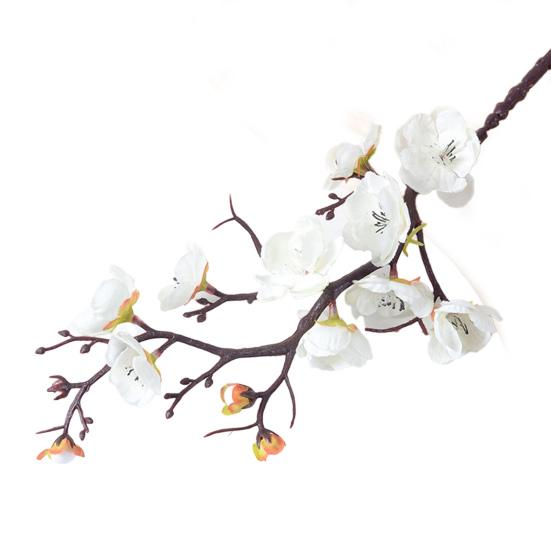 Artificial Plum Blossom Flowers Faux Cherry Blossom Branches Fake Long Stems Flower for Vase Floral Arrangement Home Wedding Table Decor