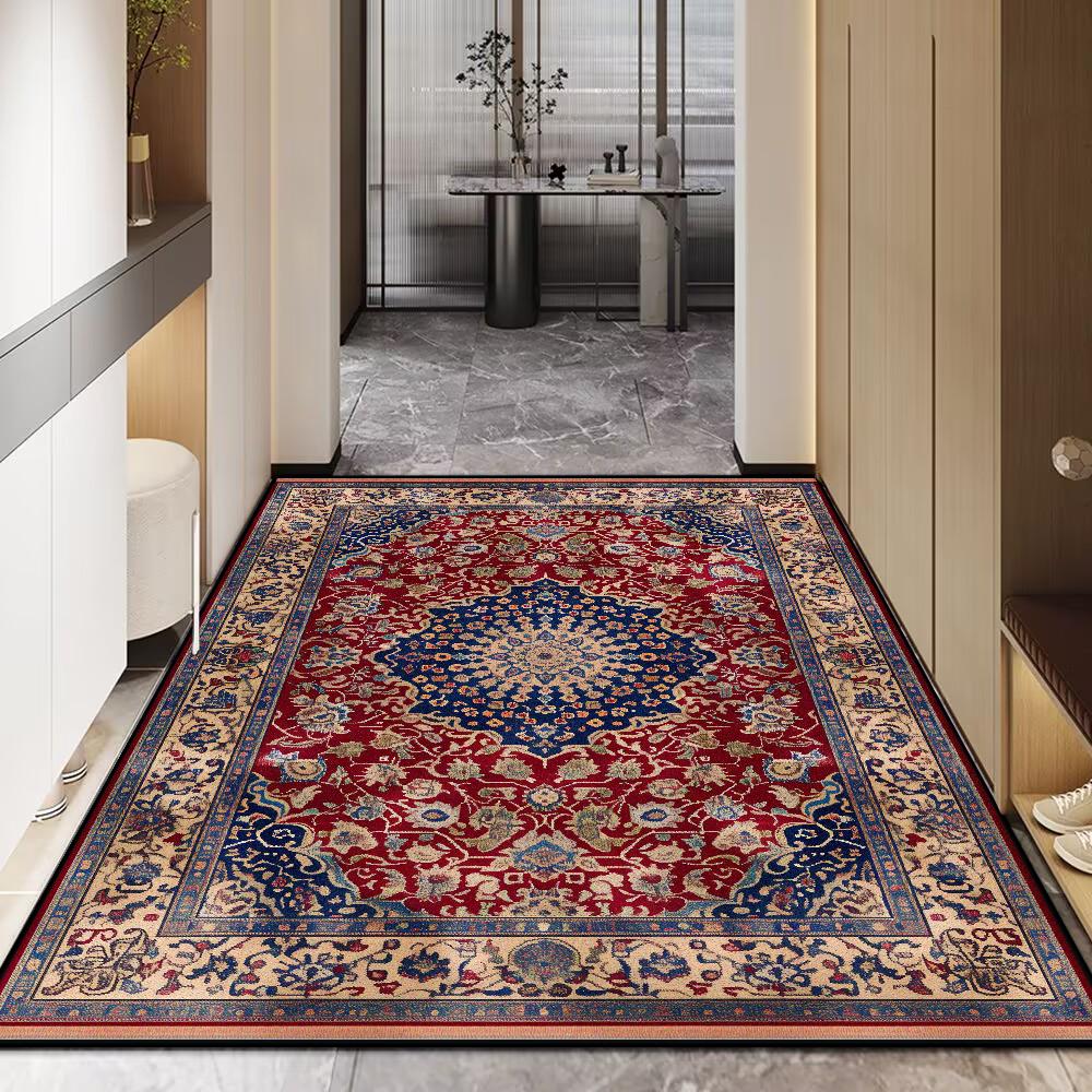 Vintage Persian Carpet In The Living Room Decoration Bedroom Soft Mat Bedside Non-slip Easy Clean Lounge Rug Entrance Door Mat
