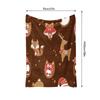 Cozy Throw Blanket Cute Animal Pattern Flannel Soft Warm Bedspread Living Room Decor Gift Christmas Holiday Home Decor