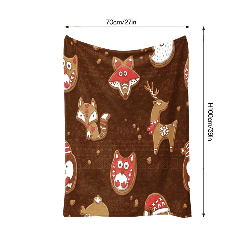 Cozy Throw Blanket Cute Animal Pattern Flannel Soft Warm Bedspread Living Room Decor Gift Christmas Holiday Home Decor
