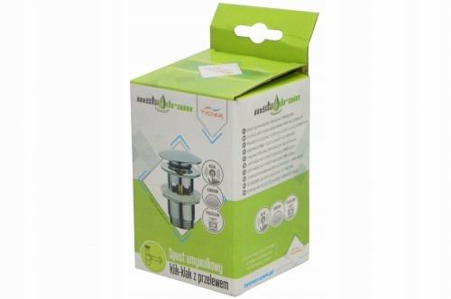 Instadrain Round Click-Clack Overflow Plug Silver 1 Pc