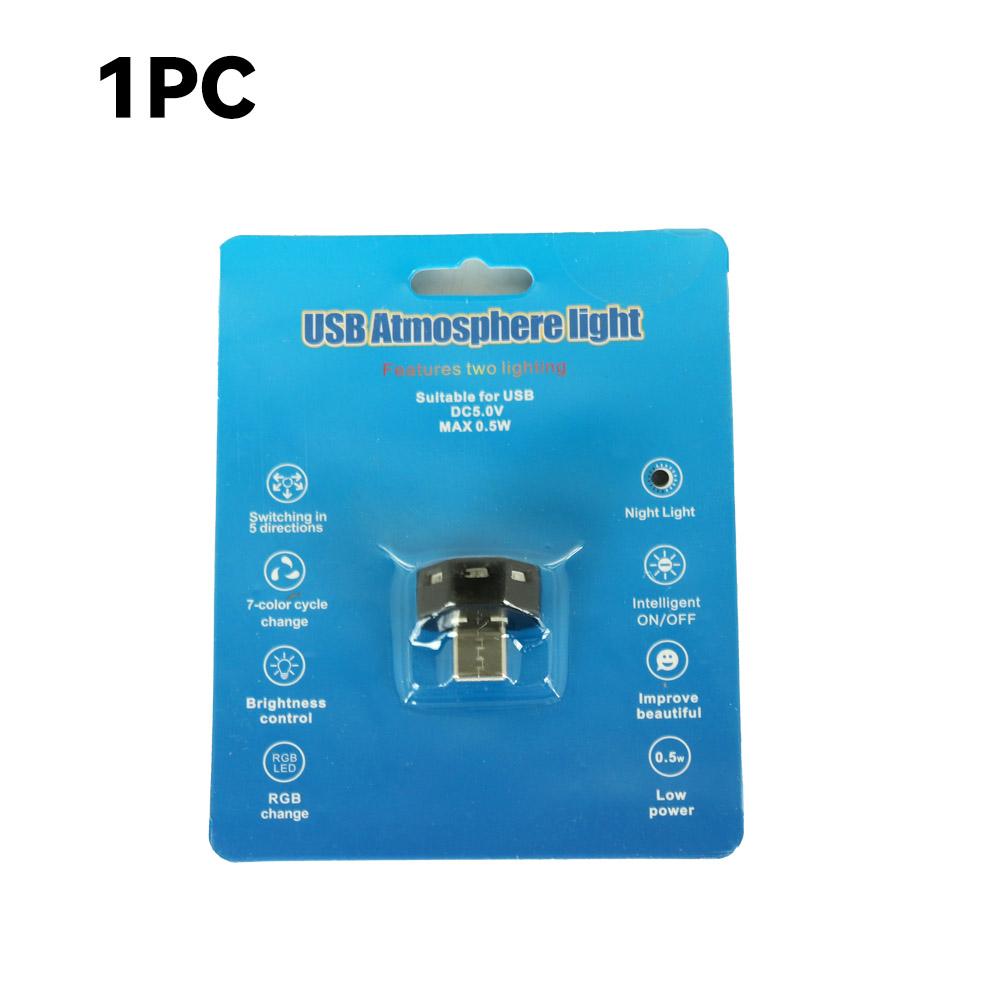 Mini TYPE-C LED Car Light Ambient Night Light Decorative Neon Lamp Auto Interior Atmosphere Emergency RGB