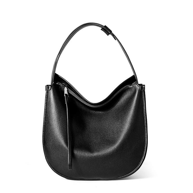 Women's Bag Simple Soft Leather Tote Bag Fashion Lazy Wind Large Capacity Shoulder Messenger Bag