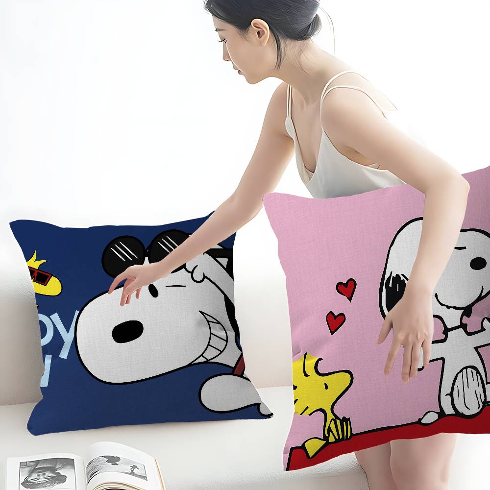 Cartoon S-Snoopy Maple Design Cushion Cover Happy Autumn Harvest Decor Holiday Decorati Pillow Cover