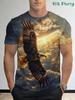 Fashion 3D Eagle Print T Shirt for Men Animal Graphic T-Shirt Casual Loose Round Neck Short Sleeve Tops Summer Men's Clothing