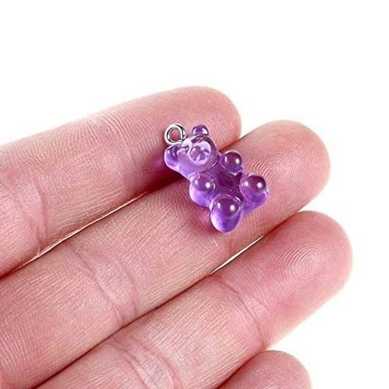 Gummy-style bear 20-piece set 10 colors resin charm clear candy pendant handmade decoration parts earrings keychain craft materials
