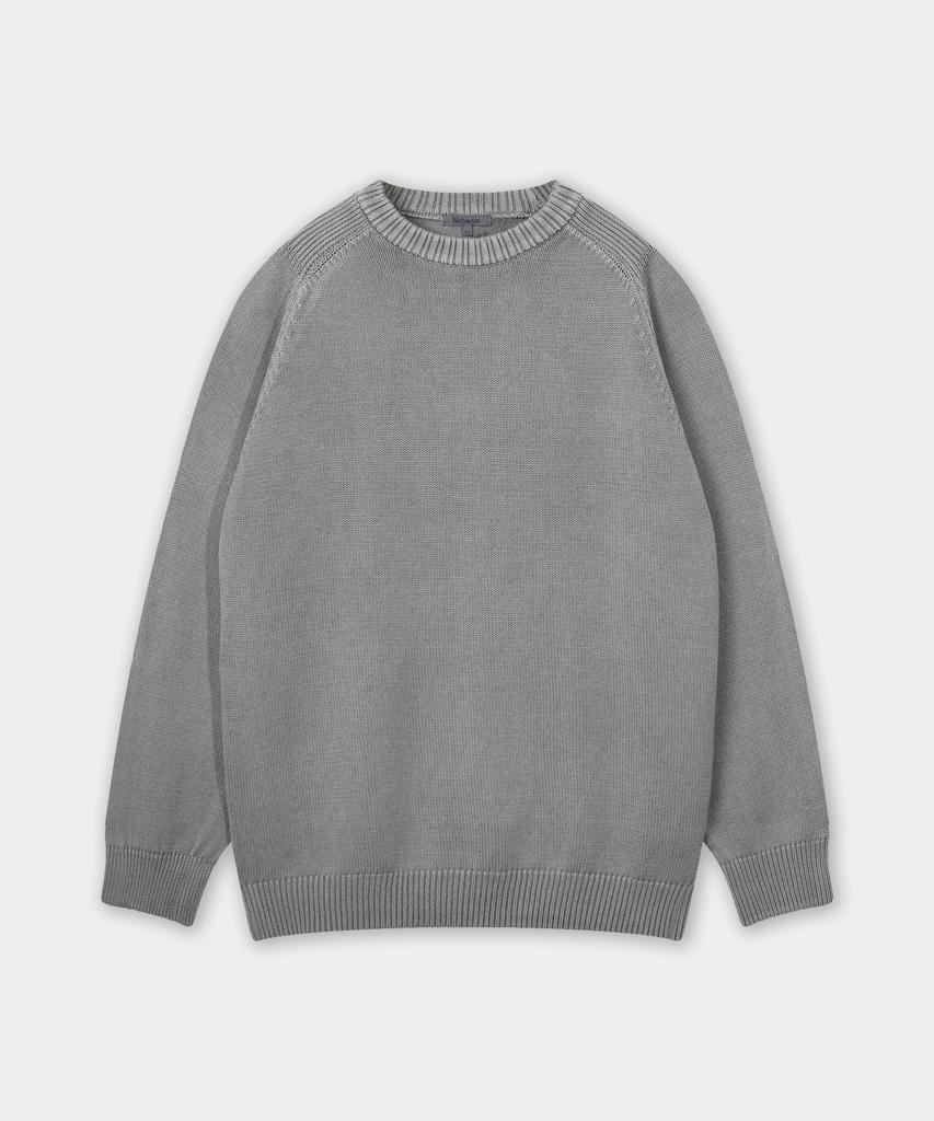 BIRBANTE Garment-Dyed Washable Round Knit - Grey