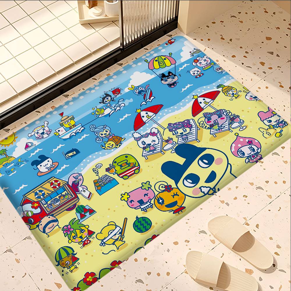Classic T-Tamagotchi Cut Friend Game Bathroom Mat Anti-slip Absorb Water Long Strip Cushion Bedroon Mat Welcome Doormat