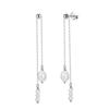 GPE20 RINNTIN Elegant Long Earrings Pearl Tassel Wedding Dangle Earrings 925 Silver Pearl Dangle Earrings Chain for Women