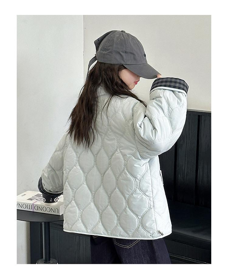 Reversible Quilted Cotton Coat for Girls - Fashionable & Thickened Winter Jacket