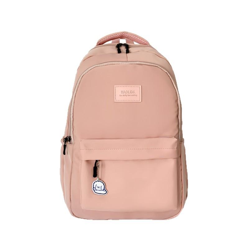 New Simple Solid Color Schoolbag Simple High School Student Junior High School Student Backpack Large Capacity Computer Backpack