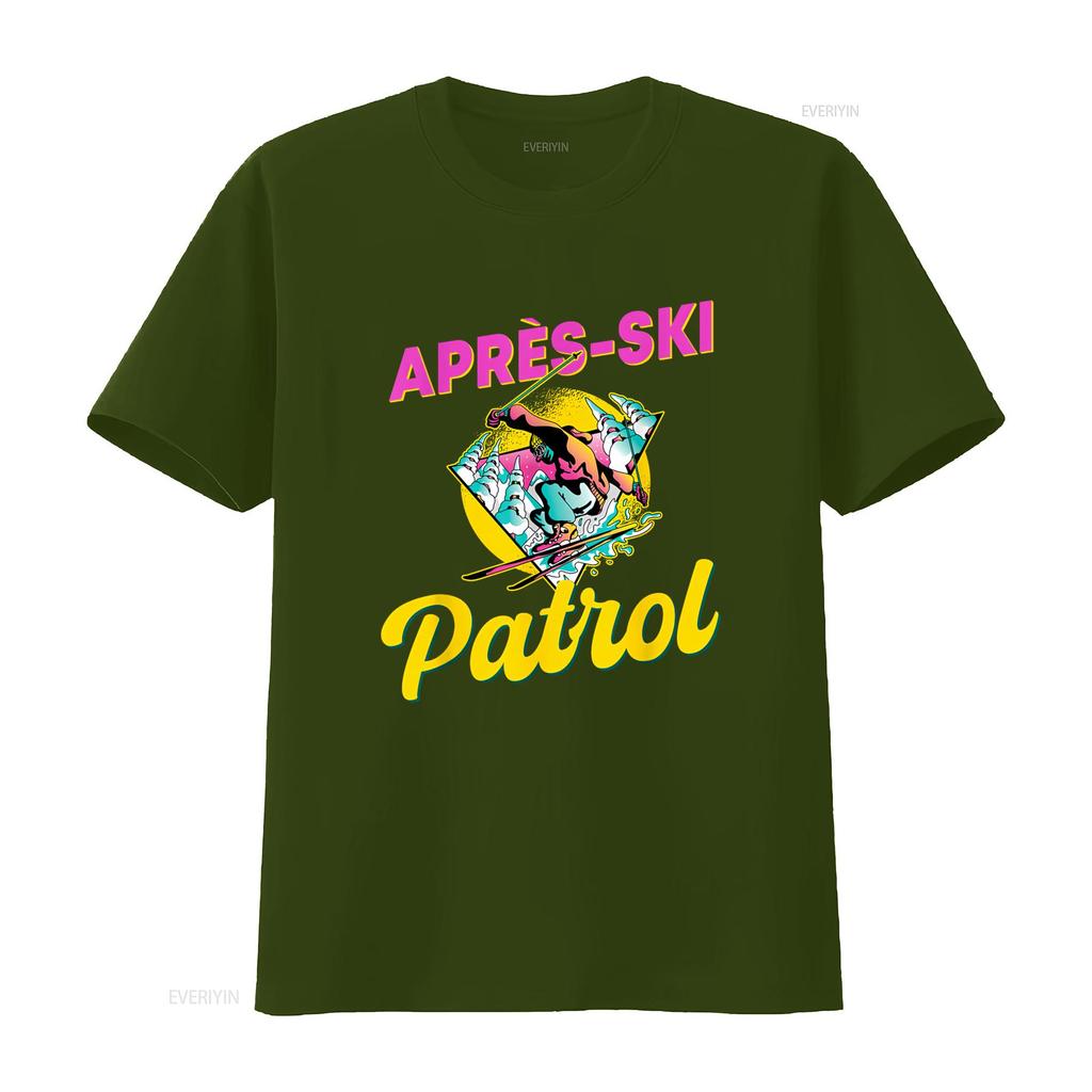 80s Retro Apres Ski Patrol Design 90s Skiing T Shirt Long or s Available vintage Washed Slightly homme Casual Versatile Stylish