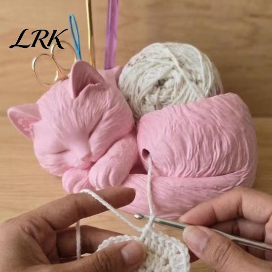 Cat Yarn Bowl for Crocheting And Knitting, Cute Holder Crochet Organizer, Stylish Minimalist Lovers Knitters