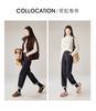 Cotton high waisted jeans for women in winter 2025, fashionable, loose, versatile, thick, and warm Harun pants