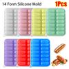 1Pcs Durable Non-Stick Sausage Maker Mould 14 Form with Lid Hot Dog Maker DIY Silicone Mold Patty Makers