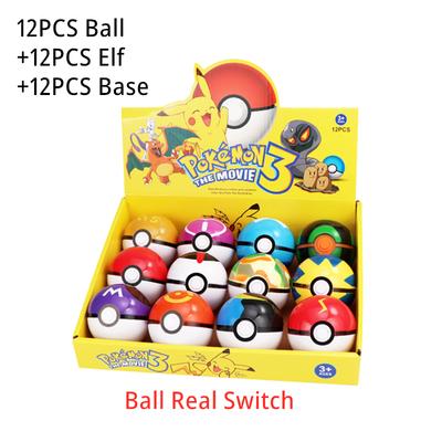 12PCS/set Toys Elf 2-3cm Anime Action 7Cm Pokeball Figures Toy Model Pikachu Dolls Children Christmas Gift