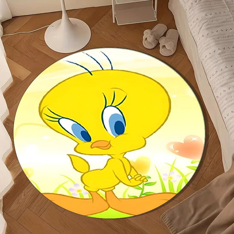 Yellow Bird Round Rug for Livingroom,Bedroom, Palyroom, Chair Rug, Area rug, Circle Carpet, Large Size Fan Christmas gift