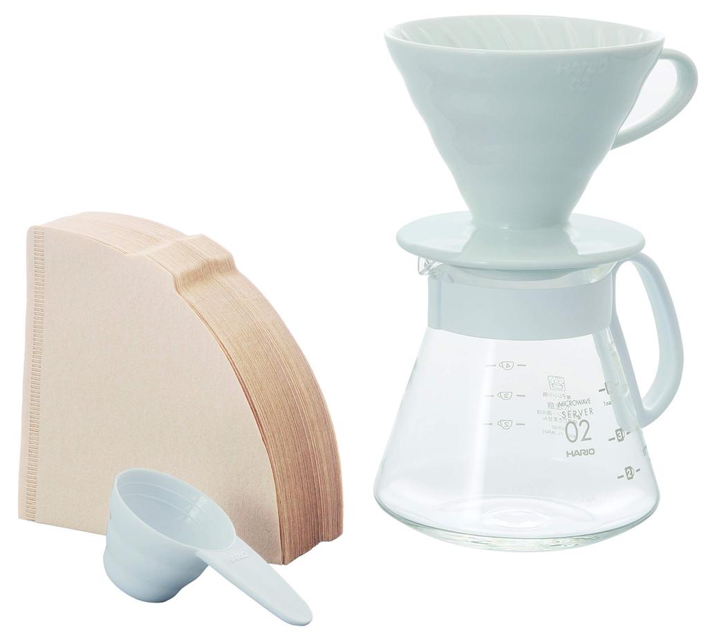 Hario V60 Ceramic Dripper 02 Set pro 1-4 šálky Bílá Vyrobeno v Japonsku XVDD-3012W