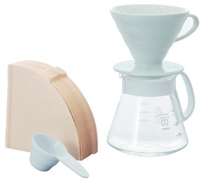 Κεραμικό Dripper V60 02 Σετ για 1-4 Φλιτζάνια Λευκό Κατασκευασμένο στην Ιαπωνία XVDD-3012W