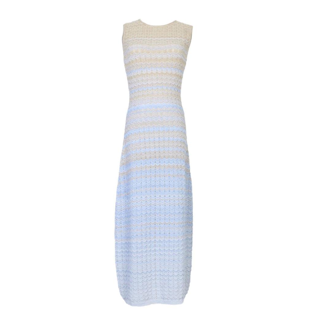 S Family Women's French Sweet Wave Striped Knitted Cardigan Vest Dress for Spring/Summer