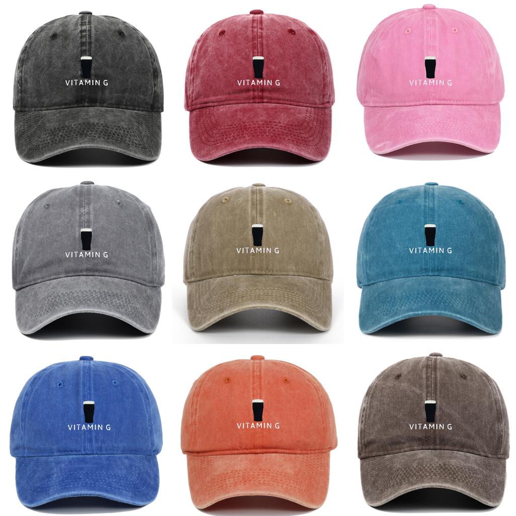 Vitamin G Letter Baseball Cap With Retro Style And Adjustable Fit For Outdoor Activities