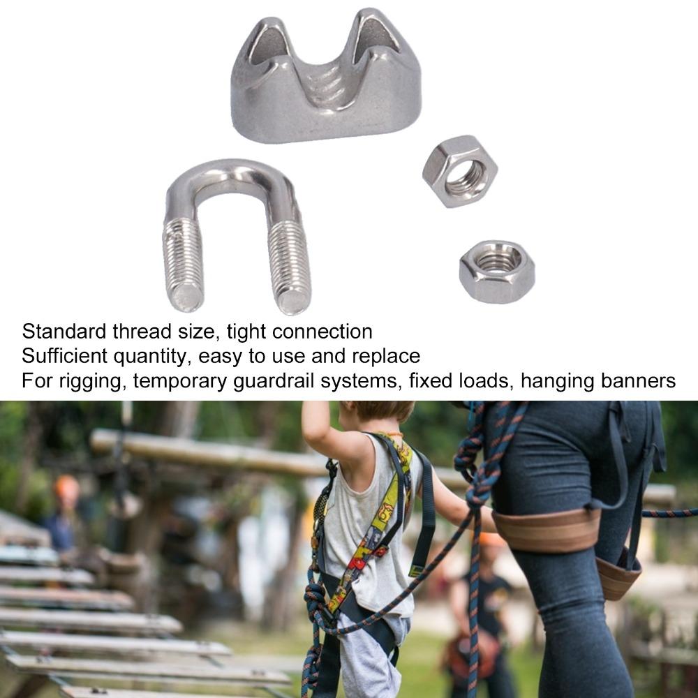 20Pcs 1/16 Inch Cable Clamp Fastener M2 2mm U Bolt Saddle Clamp  Cable Fastening Use