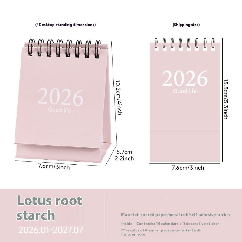 

Мини настольный календарь 2026 Маленький стоячий перекидной еженедельный календарь Креативный спиральный календарь Планировщик для ежедневного планирования расписания