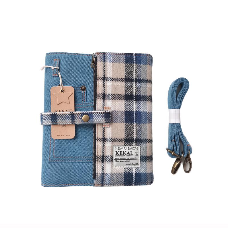 Jeans Plaid Patchwork Binder A5 Photocard Collect Book Button Lock 3inch Photocards Holder 4grid Photo Album Card Collector Gift