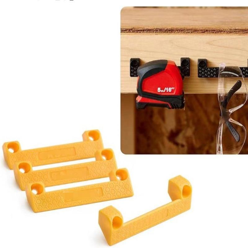 4pcs Universal Tape Measure Holder Rack Tool Storage Organizer Hanger for Garage and Workbench for Power Tool On Ladder