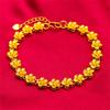 Gold Color Flowers Chain Bracelets & Bangle For Women Lady Pulseira Femme Wedding Bridal Jewelry Accessories Party Gifts Bijoux