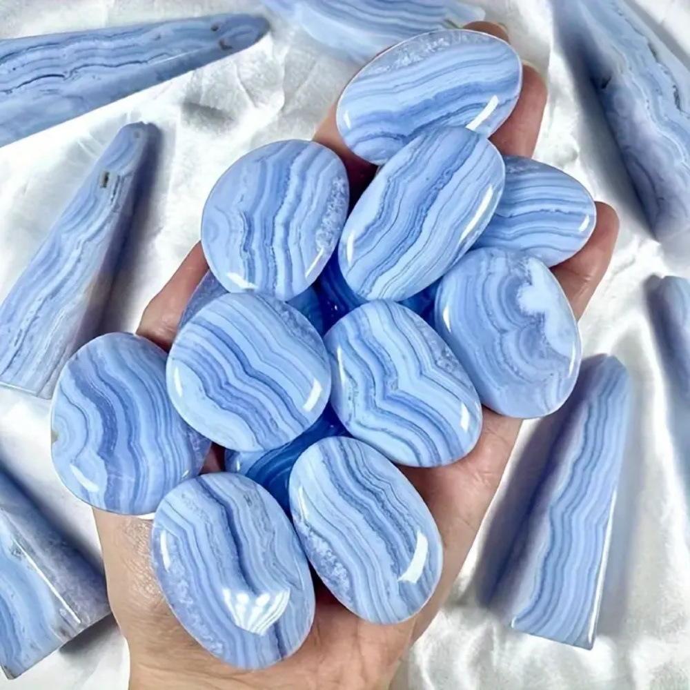 Hot Selling Natural Stone Blue Patterned Agate Bracelet, High-end Luxury, Niche Design, Women's Bracelet