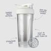 BlenderBottle Strada Tritan 28oz Protein Shaker, Authentic BlenderBottle Product, 828ml Capacity (600ml Markings), White (BBSTT28 WH)