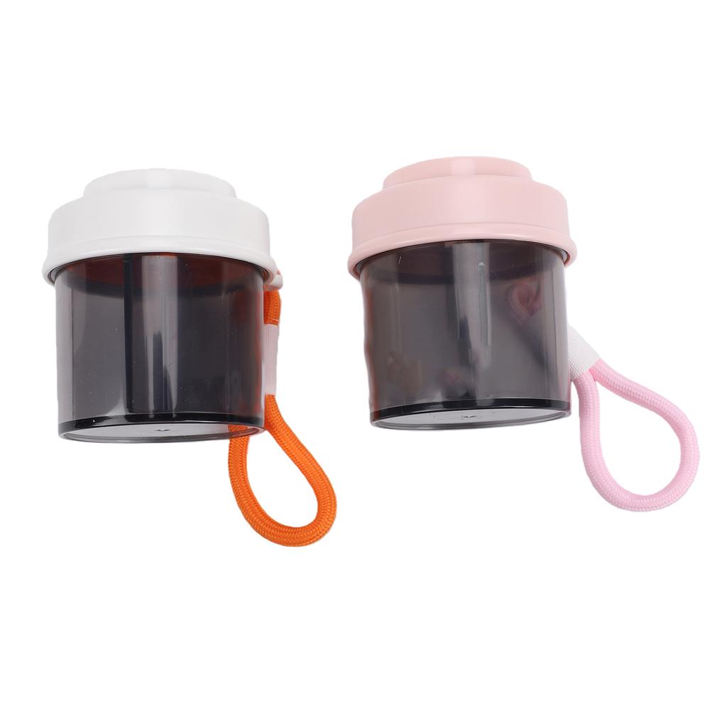 2 Pcs Portable Tablet 4 Compartments Wide Opening Tablet Bottle Dispenser Anti Mix for Outdoor Trip