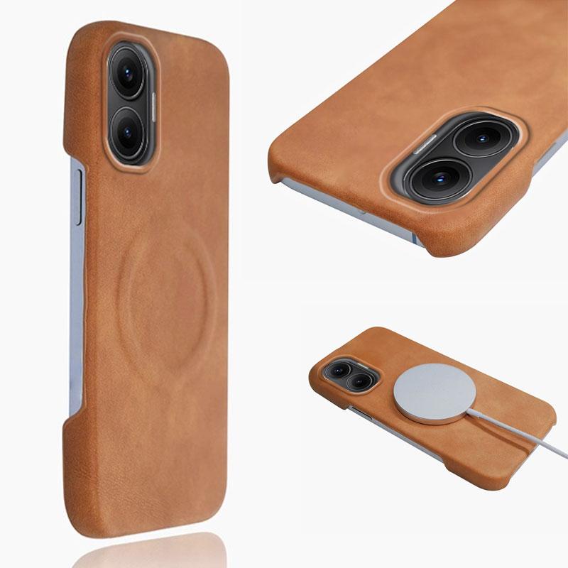 Frameless Lambskin Leather Shockproof Case For XIAOMI Redmi Turbo5 Turbo 5Pro Magnetic Wireless Charging Phone Hard Back Cover